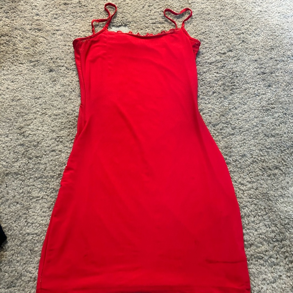 Divided Vibrant Red Top